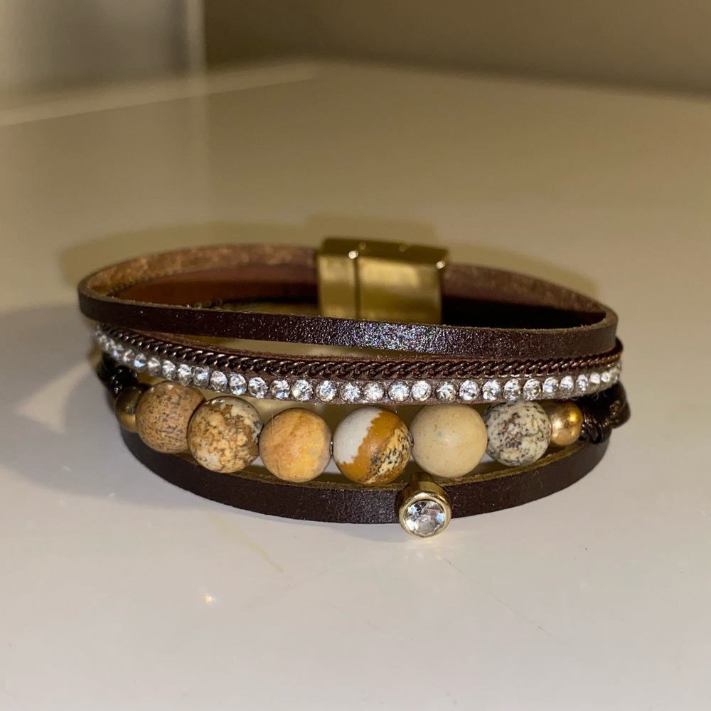 Brown Multi Row Bracelet